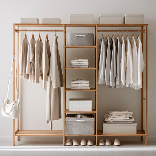 Drewniany organizer na ubrania, kolor: naturalne drewno